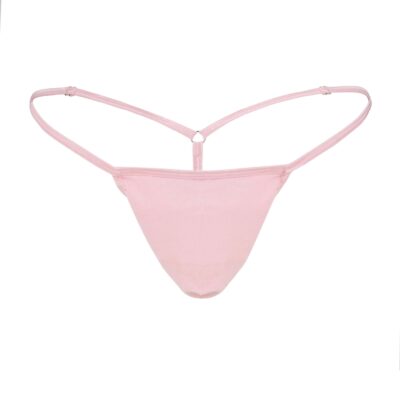 Men's Elegant Pink Cotton Spandex G-String Thong - Booty Bling