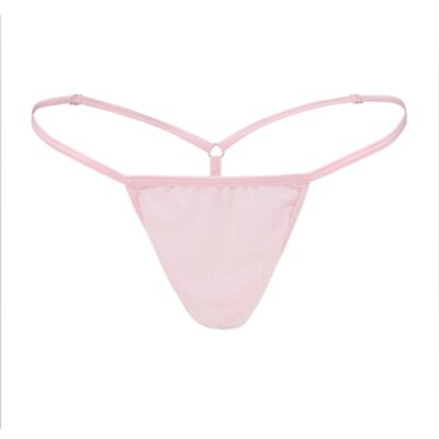 Men's Elegant Pink Stretch Mesh G-String Thong- Booty Bling