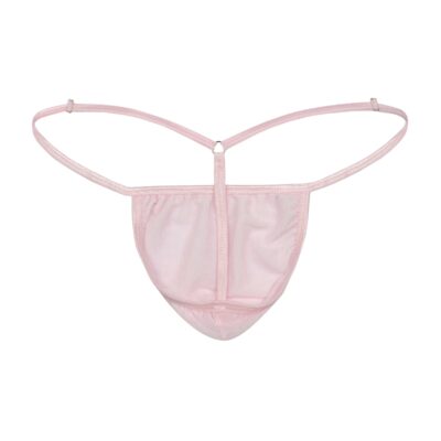 Men's Elegant Pink Stretch Mesh G-String Thong- Booty Bling