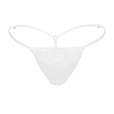 Men's Elegant White Cotton/Spandex G-String -Booty Bling