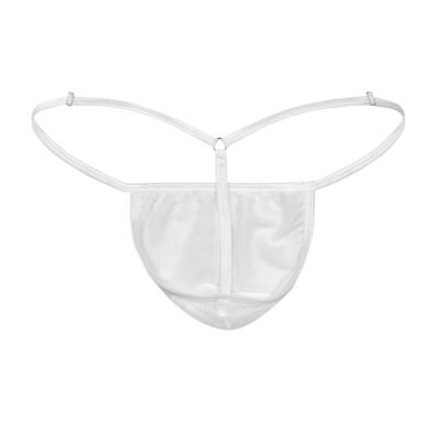 Men's Elegant White Stretch Mesh G-String by Booty Bling