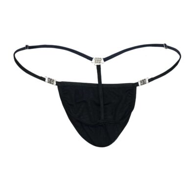 Men's Elite Black Stretch Mesh G-String Thong -Booty Bling