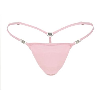 Men's Elite Pink Cotton Spandex G-Strings Thong- Booty Bling