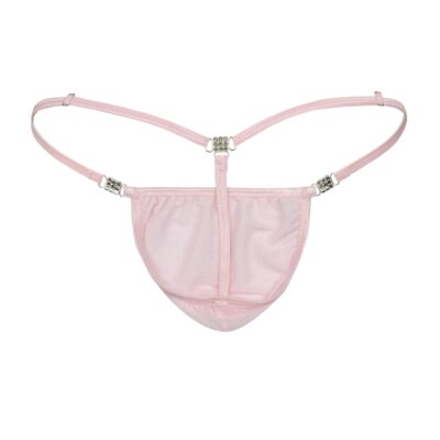 Men's Elite Pink Stretch Mesh G-String Thong - Booty Bling