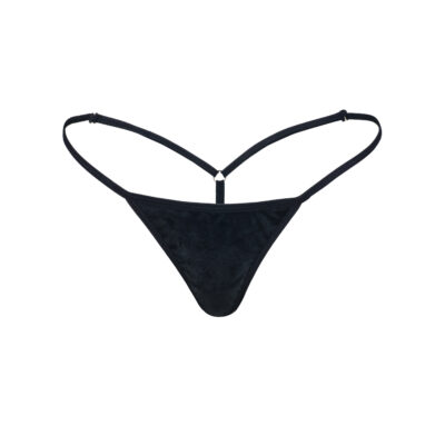 Women's Elegant Black Velvet G-String Thong- Booty Bling