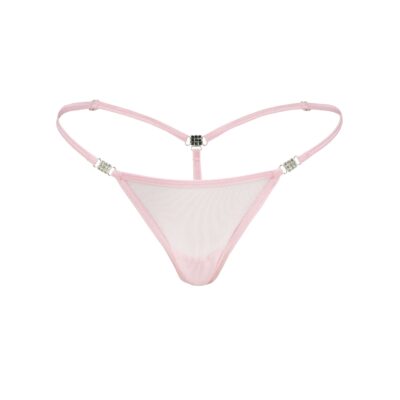 Women's Elite Pink Stretch Mesh G-String Thong - Booty Bling