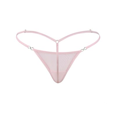 Women's Exquisite Pink Stretch Mesh G-String Thong - Booty Bling