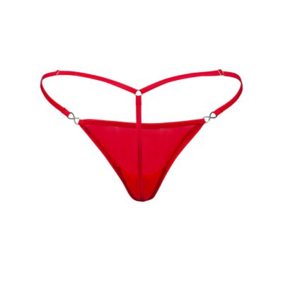 Women's Exquisite Red Stretch Mesh G-String Thong - Booty Bling