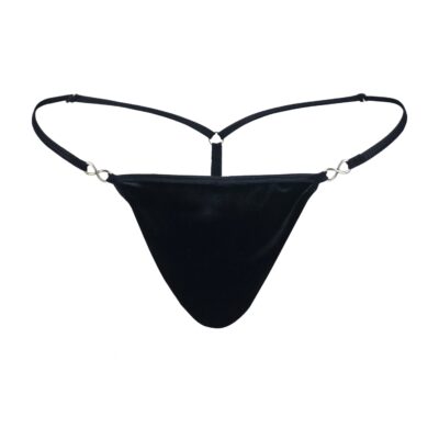 Men's Exquisite Black Velvet G-String Thong - Booty Bling