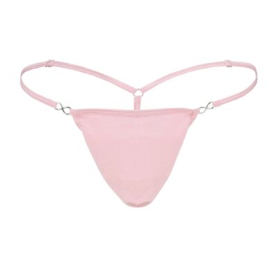 Men's Exquisite Pink Cotton Spandex G-String Thong - Booty Bling